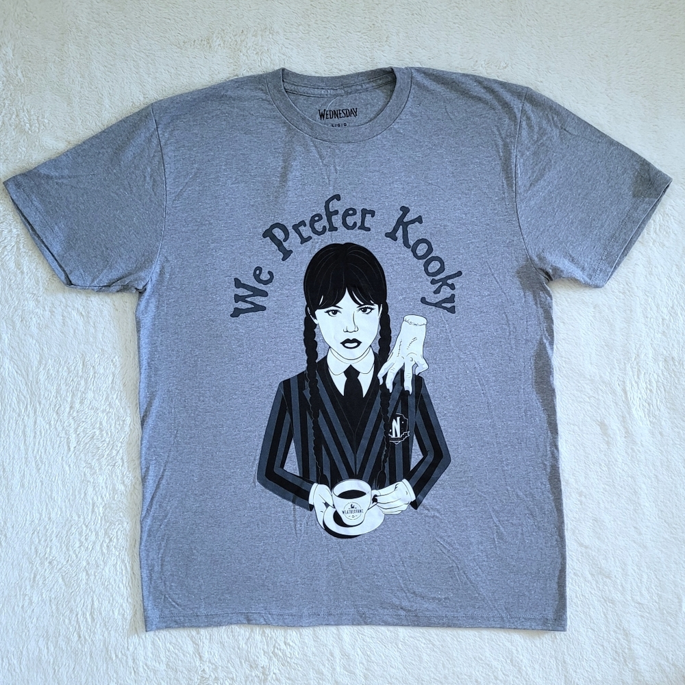 Mad😡 Engine Global🌎 LLC Wednesday Addams "We Prefer Kooky" Graphic Tee👕 - Picture 7 of 11